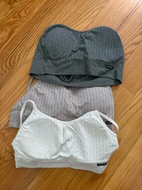 Nautica Bralette Trio in Gray, Taupe, and White